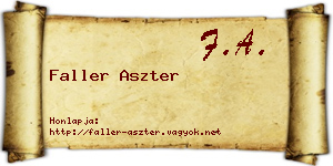 Faller Aszter névjegykártya